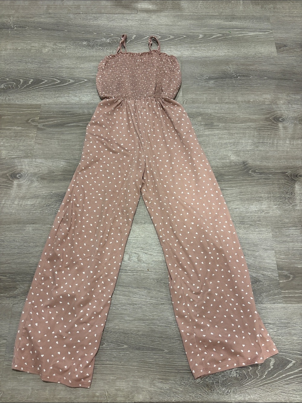 Dusty Rose Polka Heart Jumpsuit